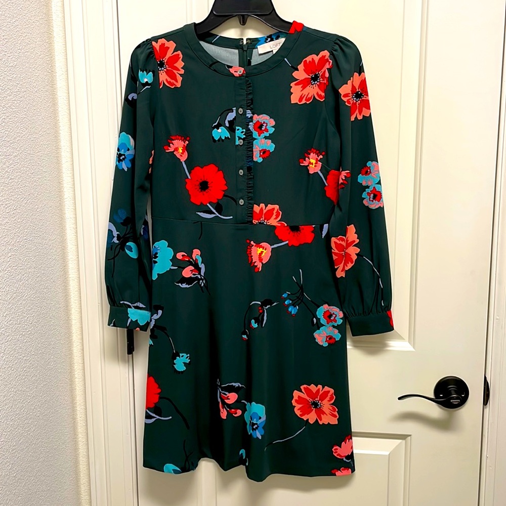 Loft green dress size 2P